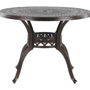 Mesa de Terraza Mesa de jardín de metal marrón negro ⌀ 102 cm SALENTO