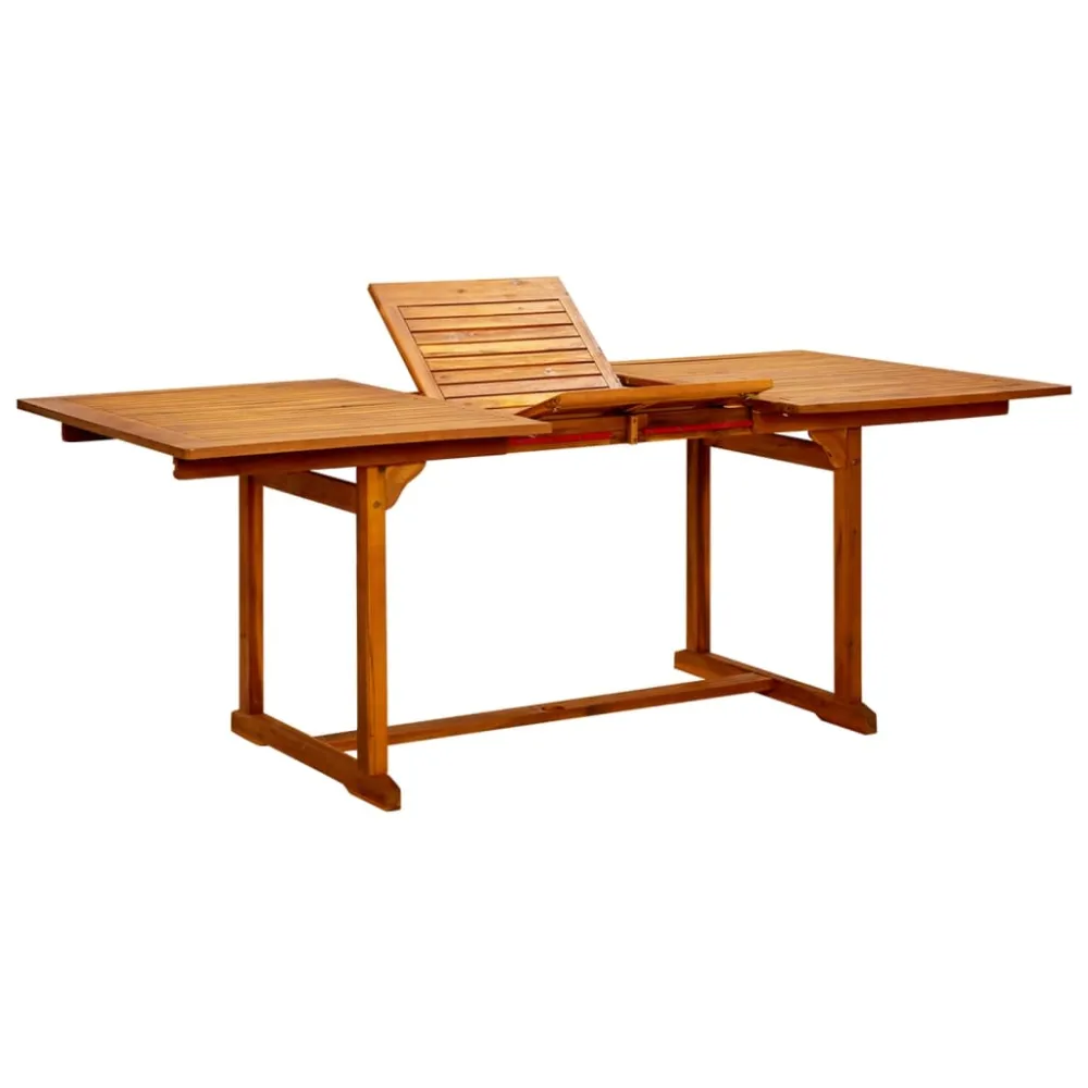 Mesa de Terraza vidaXL mesa de comedor jardín madera maciza acacia (150-200)x100x75cm