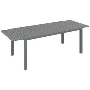 Outsunny Mesa de Jardín Extensible de Aluminio Mesa de Comedor Exterior Mesa de Terraza Rectangular para 6 -8 Personas Car...