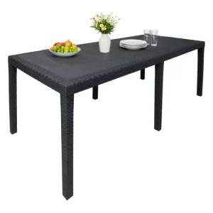 Premium de Aluminio Mesa de exterior Dmains, Estante de comedor rectangular extensible, Mesa de jardín extensible con efec...