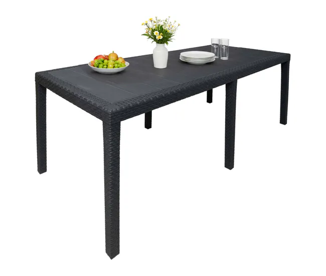 Premium de Aluminio Mesa de exterior Dmains, Estante de comedor rectangular extensible, Mesa de jardín extensible con efec...