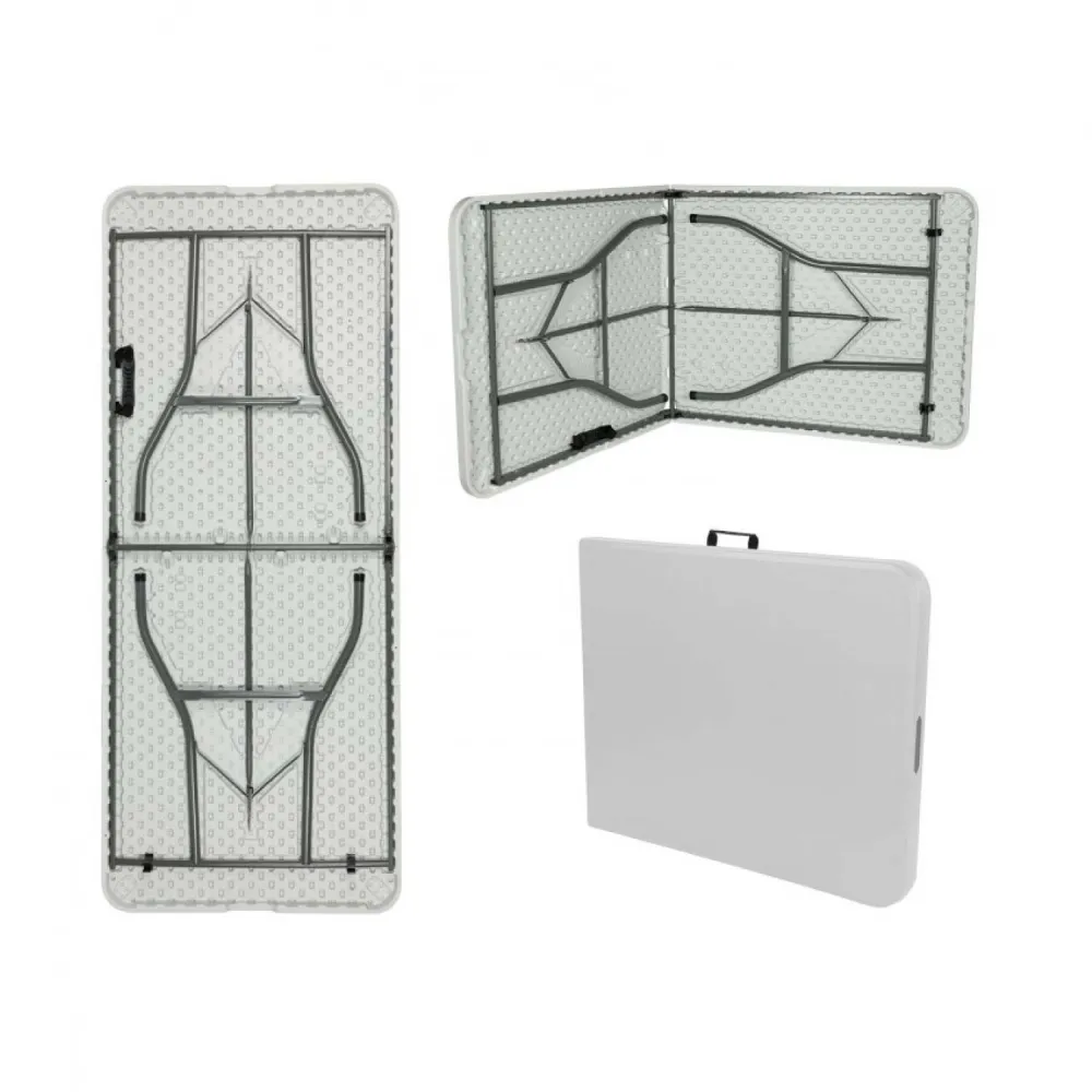 Resistente la Intemperie Conjunto plegable mesa 240cm y 8 sillas con asa blanco catering 7house