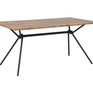 Resistente la Intemperie Mesa de comedor madera oscura/negro 160 x 90 cm AMSTERDAM