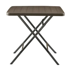 Resistente la Intemperie Mesa plegable Lillestrøm exterior metal/plástico 78x78x74cm - Efecto madera