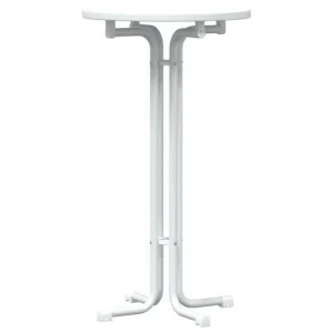 vidaXL Mesa alta de comedor madera ingenierí y acero blanco Ø60x110cm Material WPC