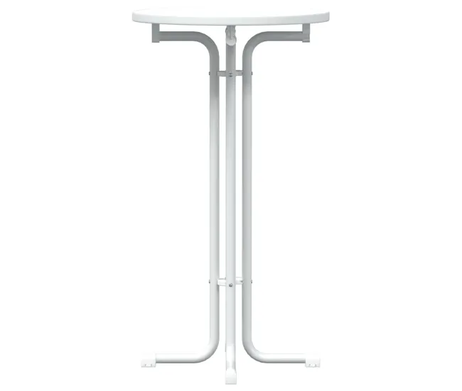 vidaXL Mesa alta de comedor madera ingenierí y acero blanco Ø60x110cm Material WPC