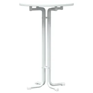 vidaXL Mesa alta de comedor madera ingenierí y acero blanco Ø70x110cm para 6 Personas