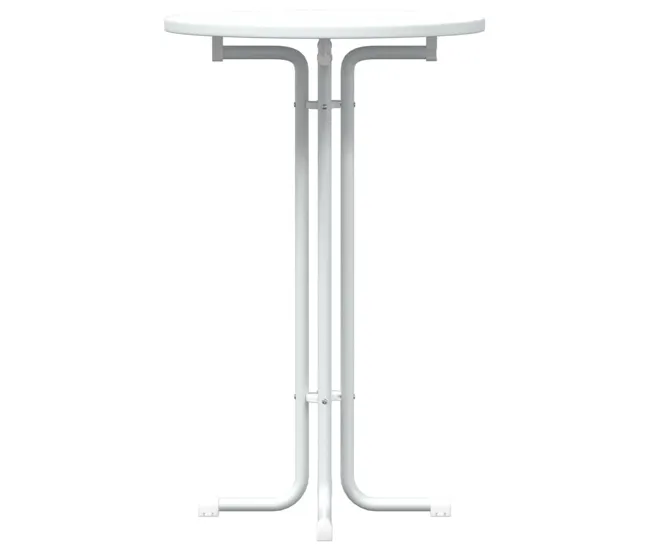 vidaXL Mesa alta de comedor madera ingenierí y acero blanco Ø70x110cm para 6 Personas