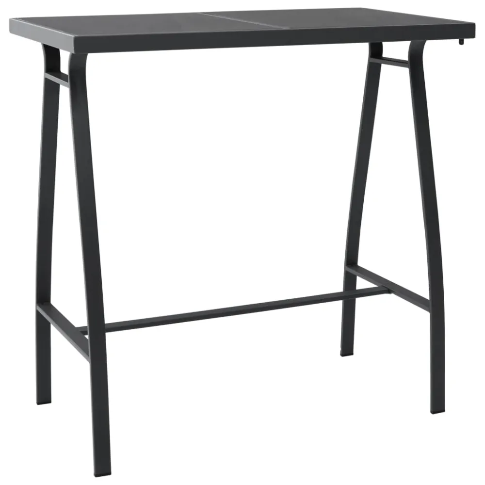 vidaXL mesa alta de jardín vidrio templado negro 110x60x110 cm Fácil Almacenamiento