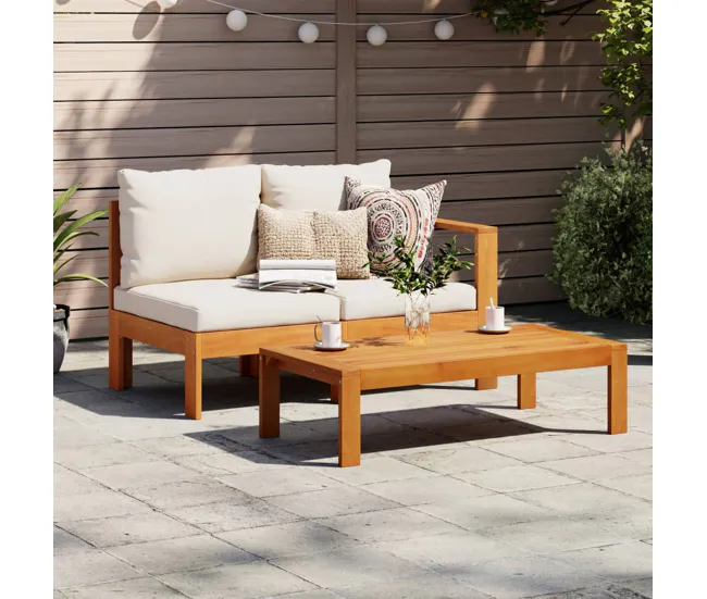 vidaXL Mesa de jardín madera maciza de acacia 100x50x27 cm para Terraza y Balcón