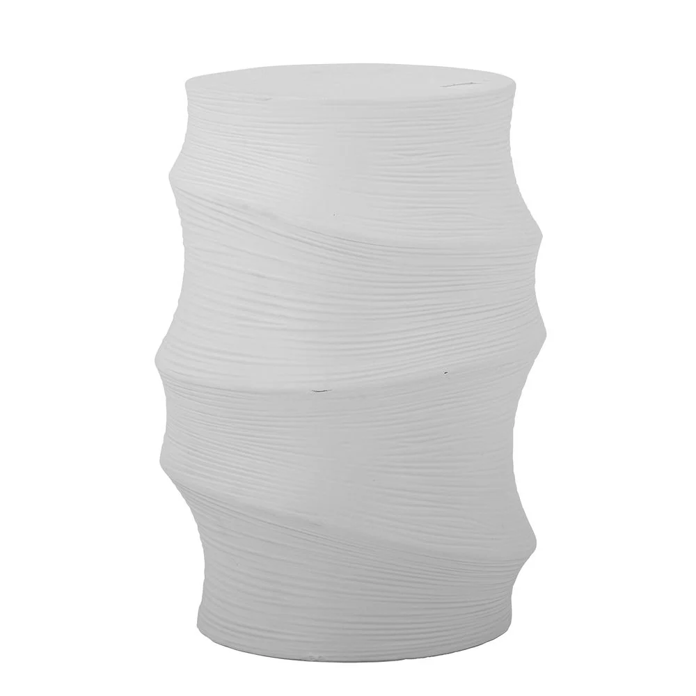 Bloomingville Mesa Auxiliar Volise, Blanco, Gres con 4 Sillas Incluidas