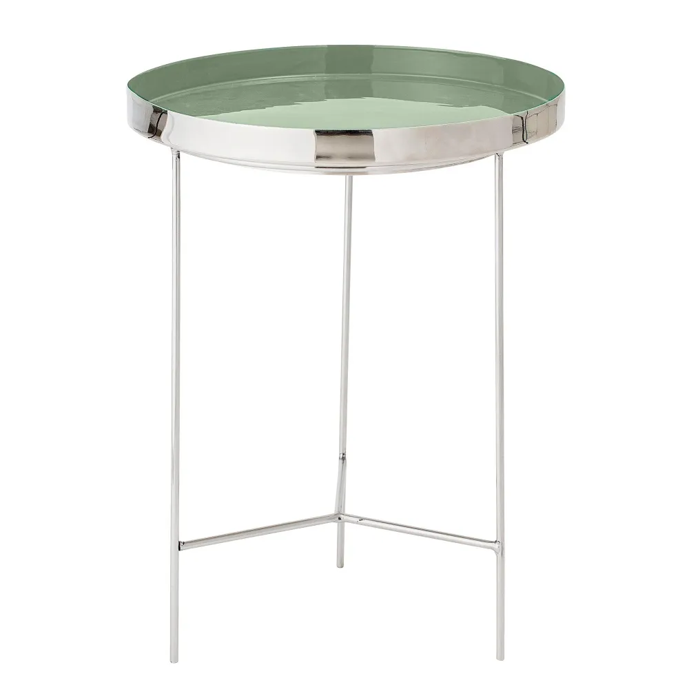 Bloomingville Mesa de bandeja Sola, verde, aluminio | Plegable | Portátil