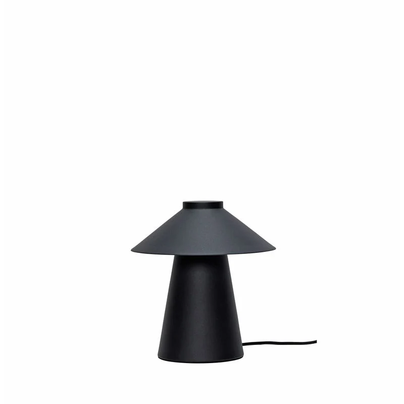 Hübsch Lámpara de Mesa Chipper Negro con Vidrio Templado
