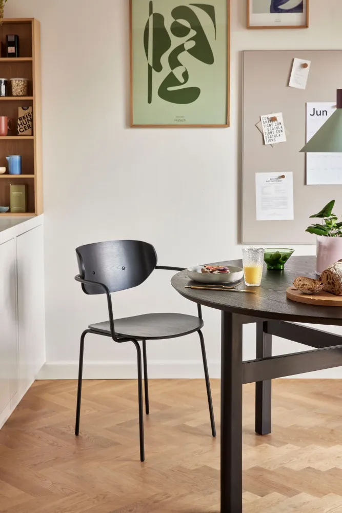 Hübsch Mesa de comedor Fjord abultado negro