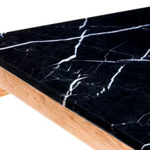 Hübsch Mesa de salón Crudo Negro/Naturaleza en Color Negro Mate
