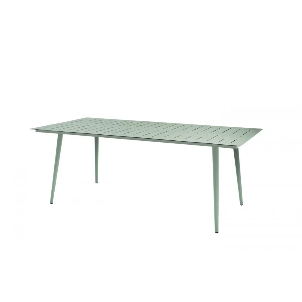 Mesa de Aluminio Rectangular Inari 200x100 para Jardín Essenciel Esmeralda con Base de Parasol