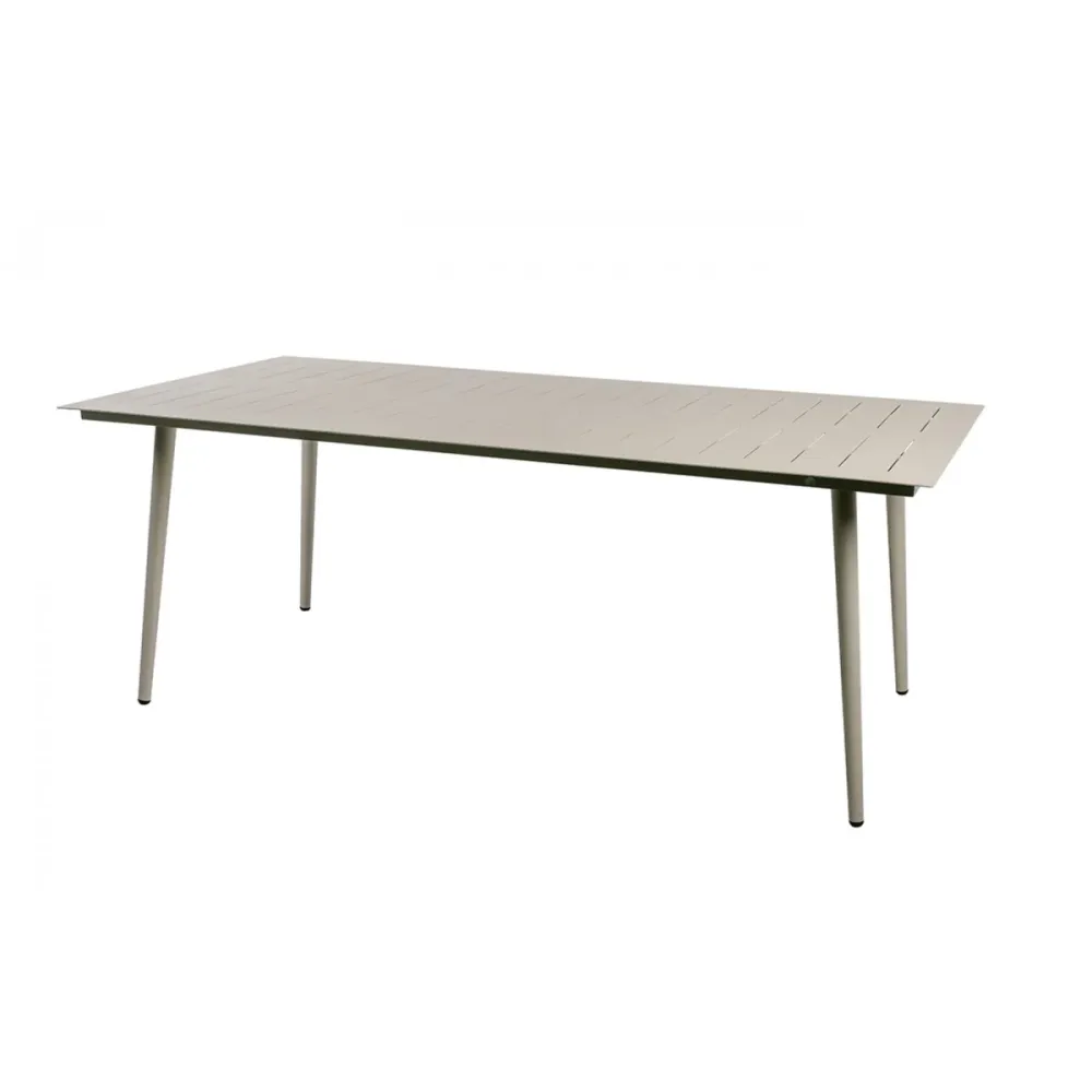 Mesa de Aluminio Rectangular Inari 200x100 para Jardín Essenciel Esmeralda con Base de Parasol