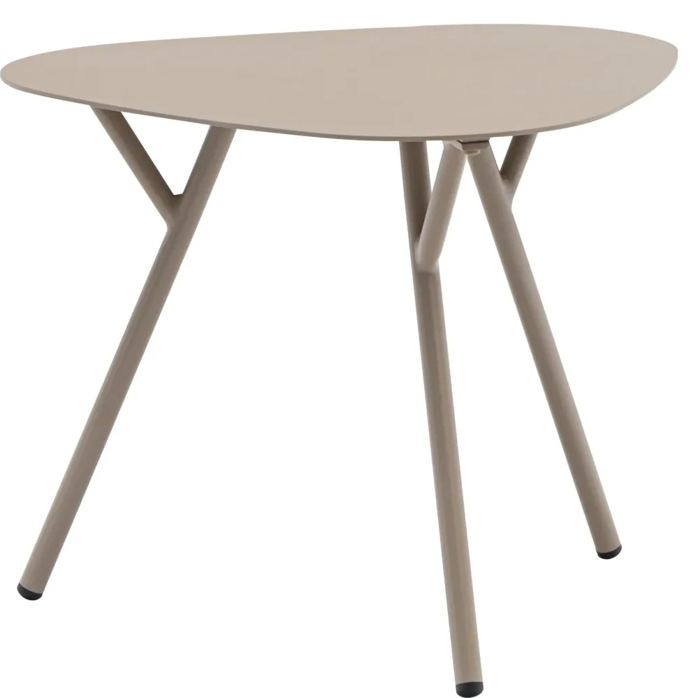 Mesa auxiliar Galt Ø 50 aluminio taupe Material WPC