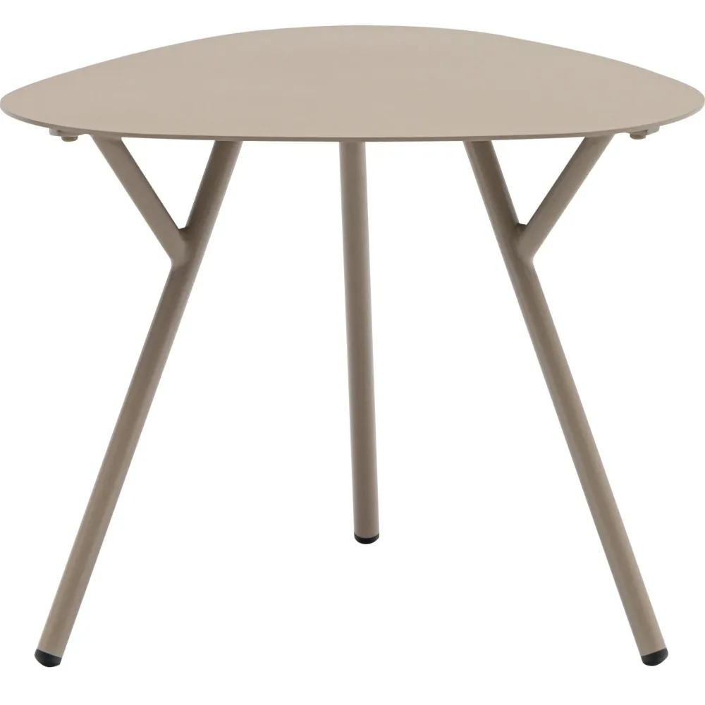 Mesa auxiliar Galt Ø 50 aluminio taupe Material WPC