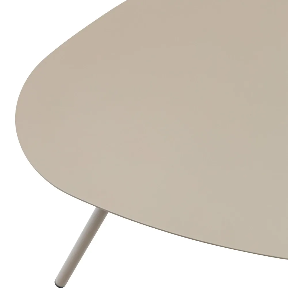 Mesa auxiliar Galt Ø 50 aluminio taupe Material WPC