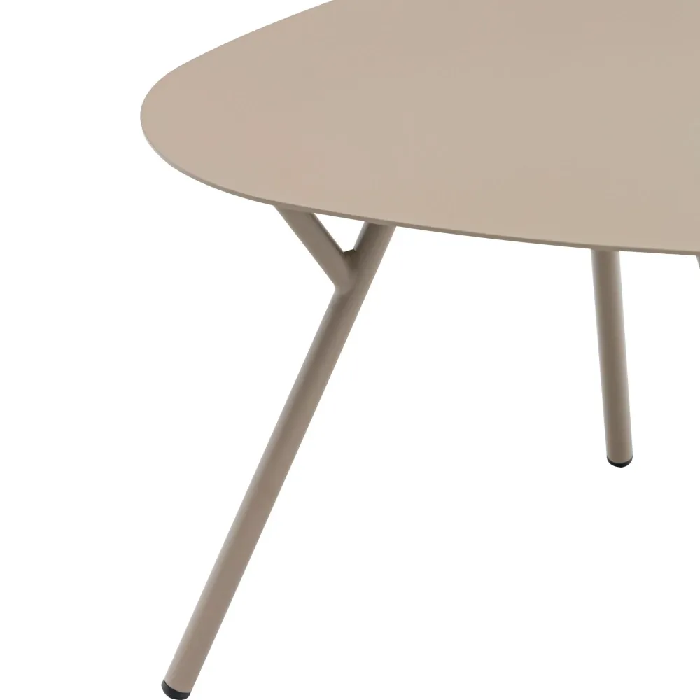 Mesa auxiliar Galt Ø 50 aluminio taupe Material WPC