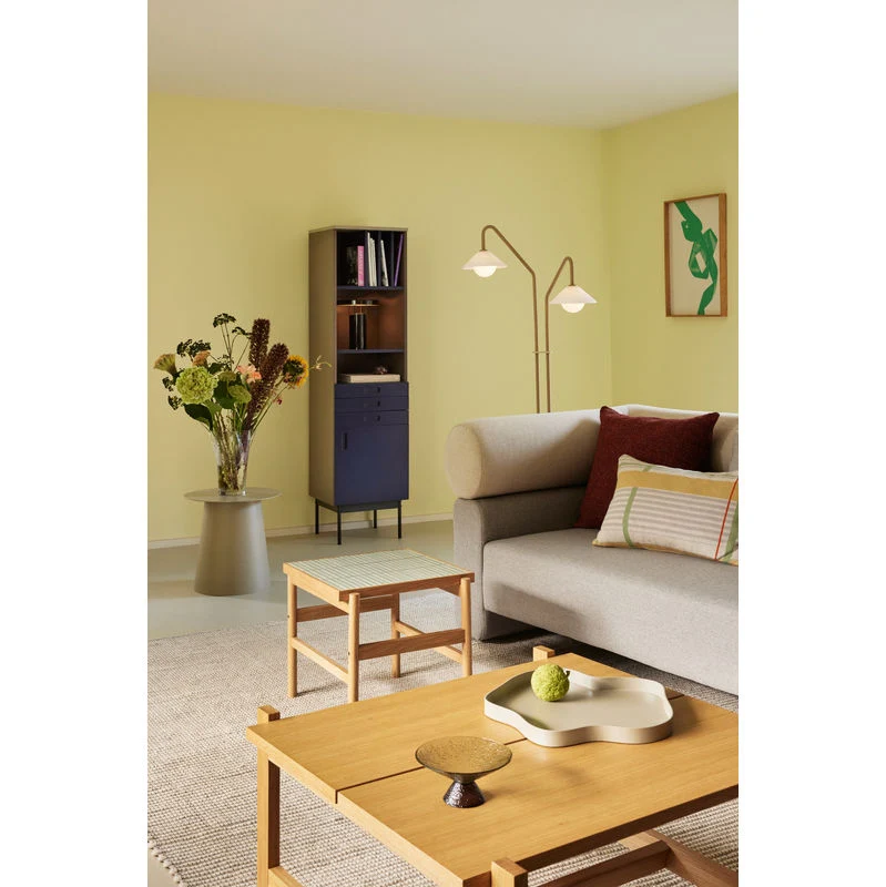 Mesa auxiliar Hübsch Tile, menta, madera auténtico