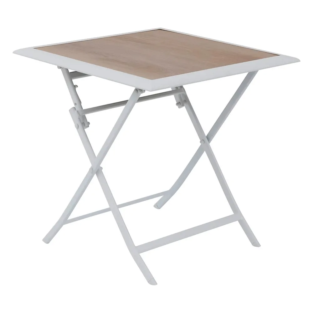 Mesa azua plegable cuadrada blanco para Jardín y Terraza