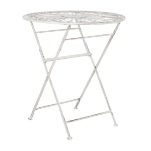Mesa de balcón de acero blanco crema ø 70 cm SCAFA para Terraza y Balcón