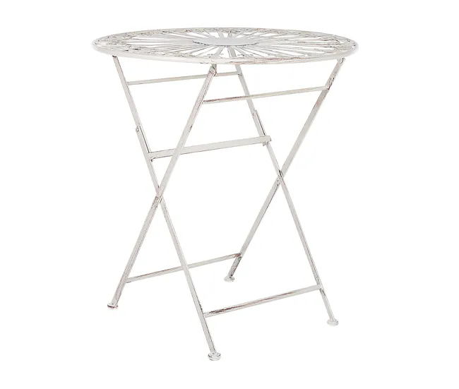 Mesa de balcón de acero blanco crema ø 70 cm SCAFA Dimensiones 150x90x75 cm