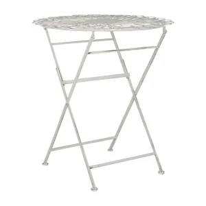 Mesa de balcón de metálico blanco crema ø 70 cm STIFFE