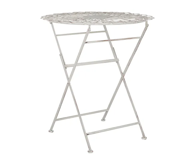 Mesa de balcón de metálico blanco crema ø 70 cm STIFFE