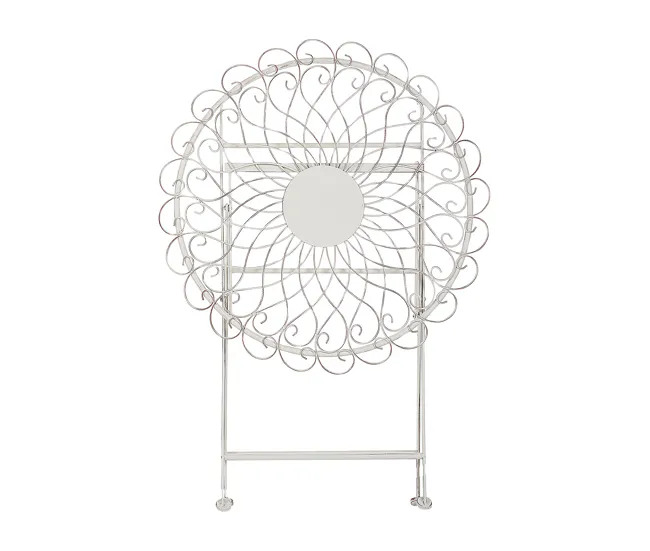 Mesa de balcón de metálico blanco crema ø 70 cm STIFFE