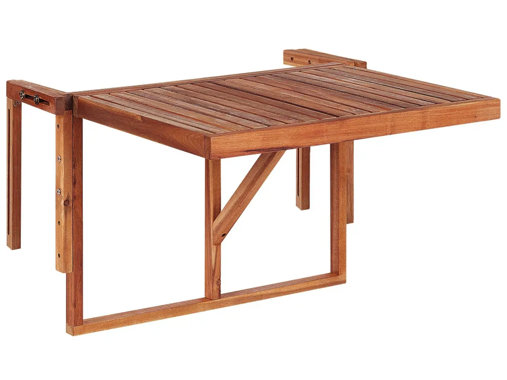 Mesa de balcón udine 70 cm 69 cm madera de acacia marrón para Jardín y Terraza