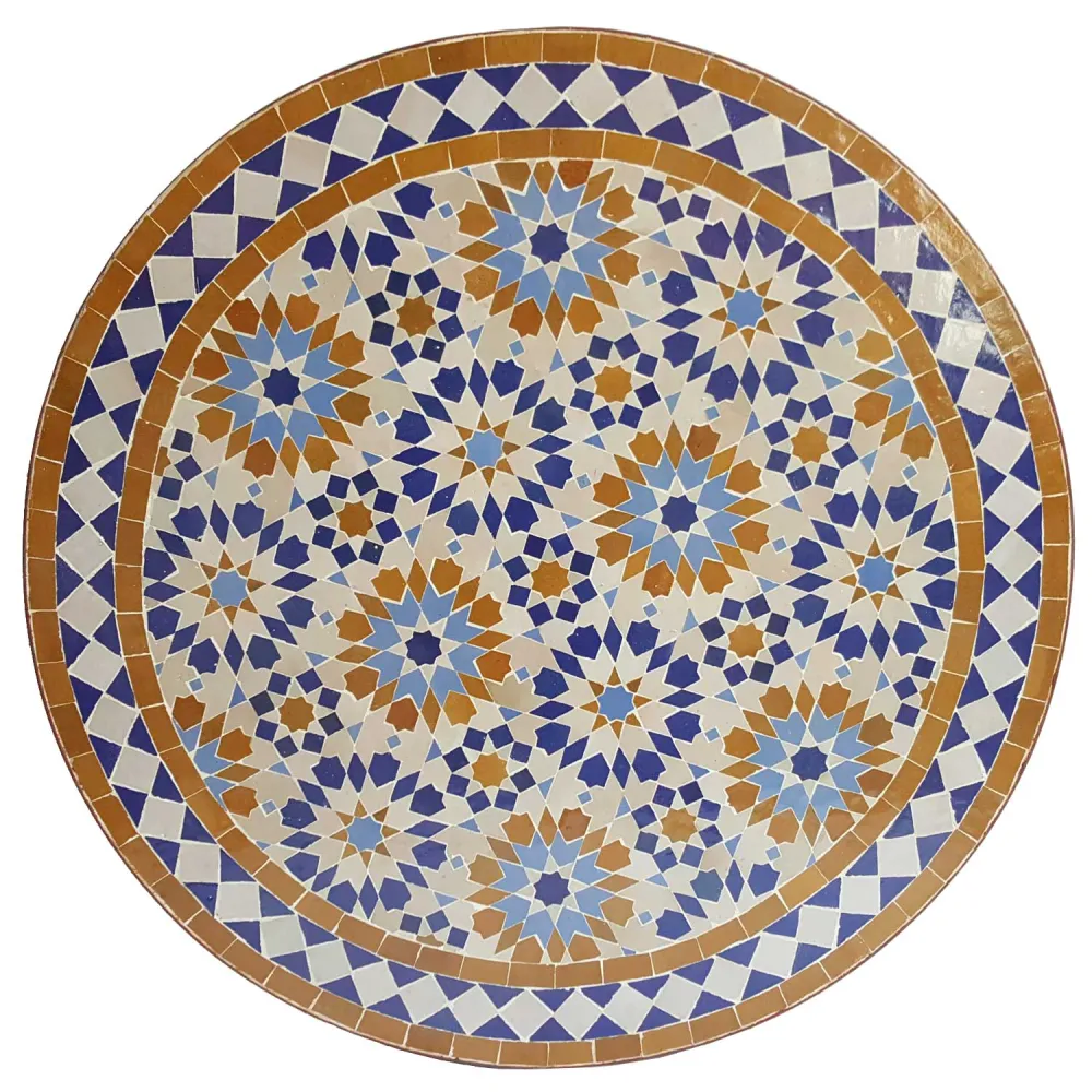 Mesa de bistró Mosaik redonda 70 cm Ankabut marrón Dimensiones 150x90x75 cm