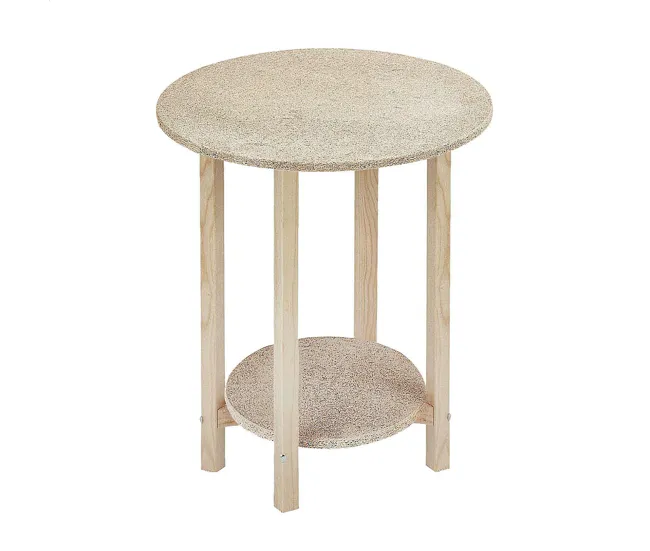 Mesa camilla gazte, acabado SIN barniz, 40x40x75 cm Fácil Almacenamiento