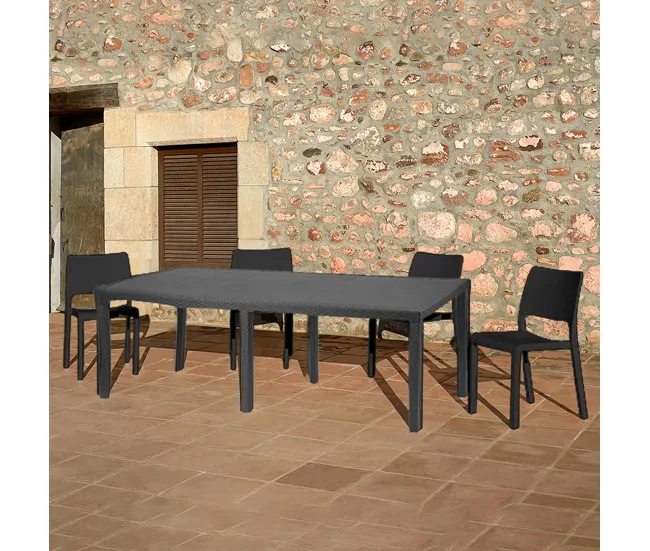 Mesa Extensible Dallas | HÄUSBED | Color Antracita Dimensiones 150x90x75 cm