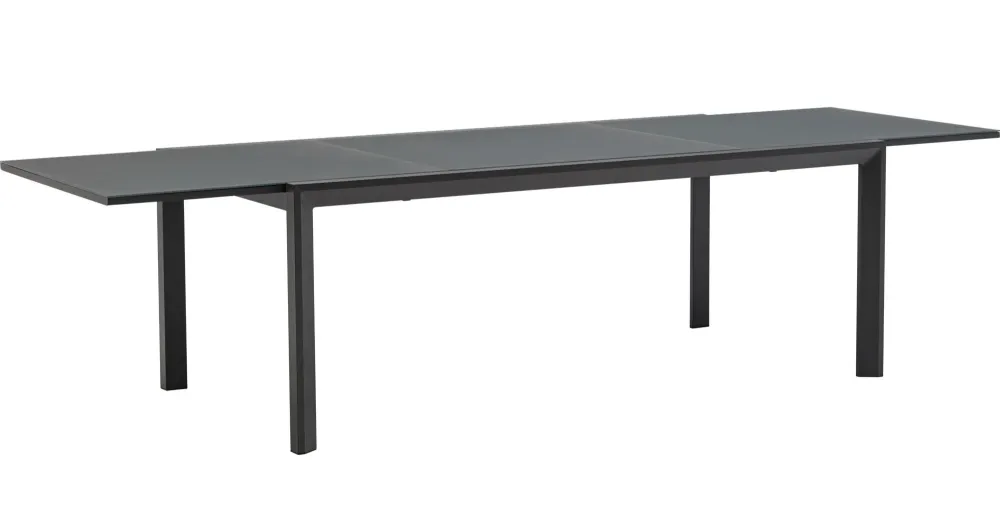 Mesa extensible ORICK 100*200/300 cm aluminio y cristal antracita para Jardín y Terraza