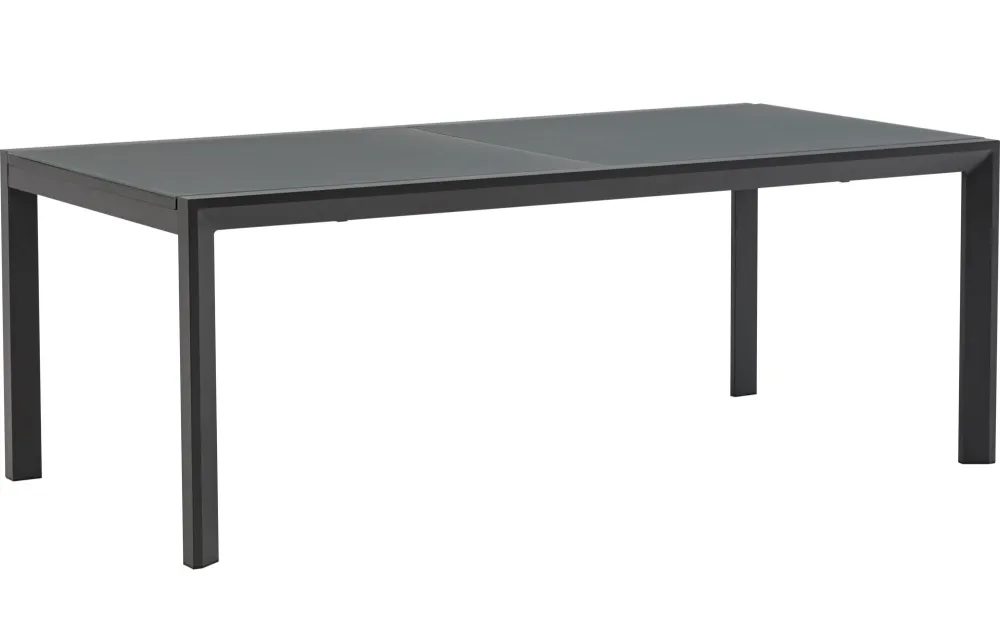 Mesa extensible ORICK 100*200/300 cm aluminio y cristal antracita para Jardín y Terraza