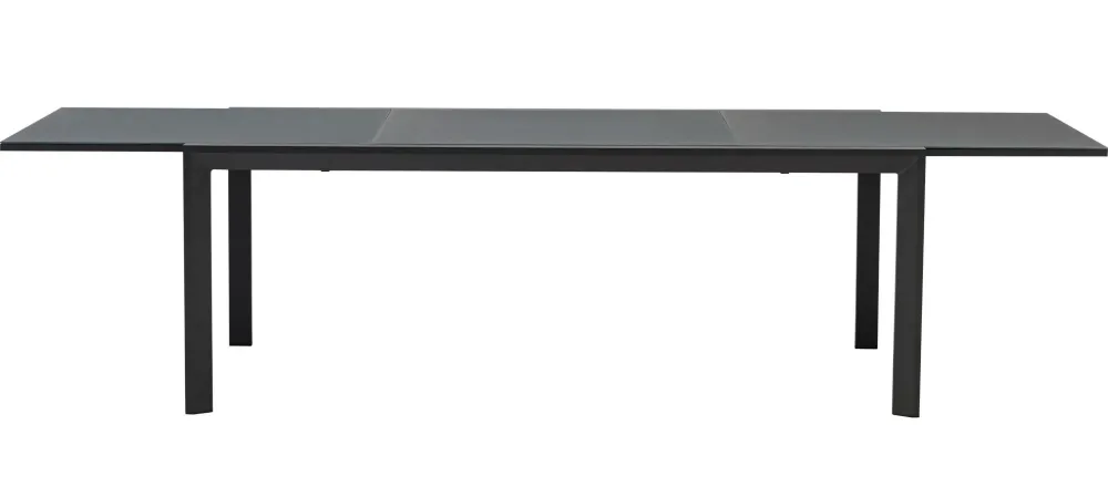 Mesa extensible ORICK 100*200/300 cm aluminio y cristal antracita para Jardín y Terraza