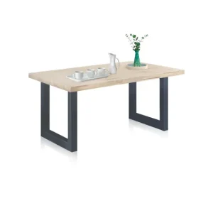 Mesa de exterior Masi Roble salvaje - Antracita 160 x x 76 cm con Vidrio Templado
