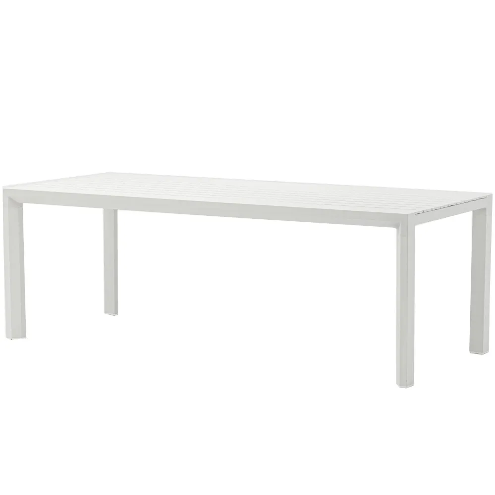 Mesa fija Byron 220 cm aluminio blanco con 4 Sillas Incluidas
