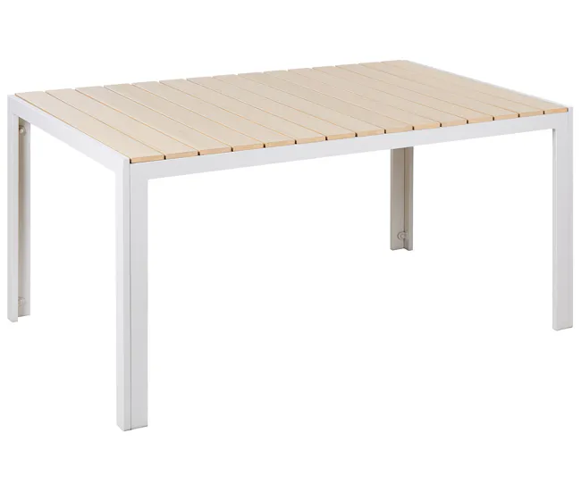 Mesa de jardín 150 x 90 cm crema COMO para 6 Personas