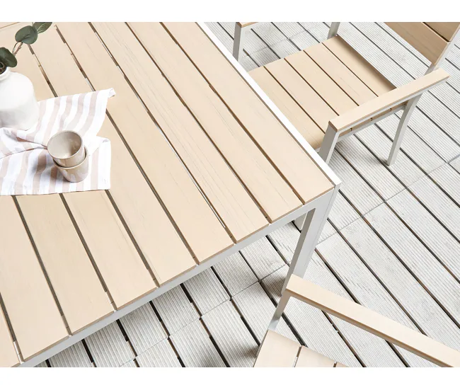 Mesa de jardín 150 x 90 cm crema COMO para 6 Personas
