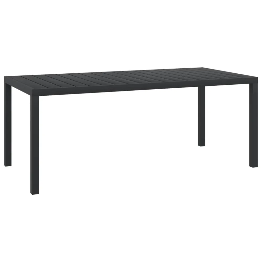 Mesa de jardín de aluminio y wpc negra 185x90x74 cm es3109