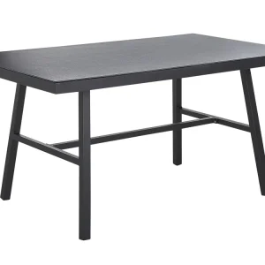 Mesa de jardín canetto 150 cm 90 cm vidrio negro con Base de Parasol