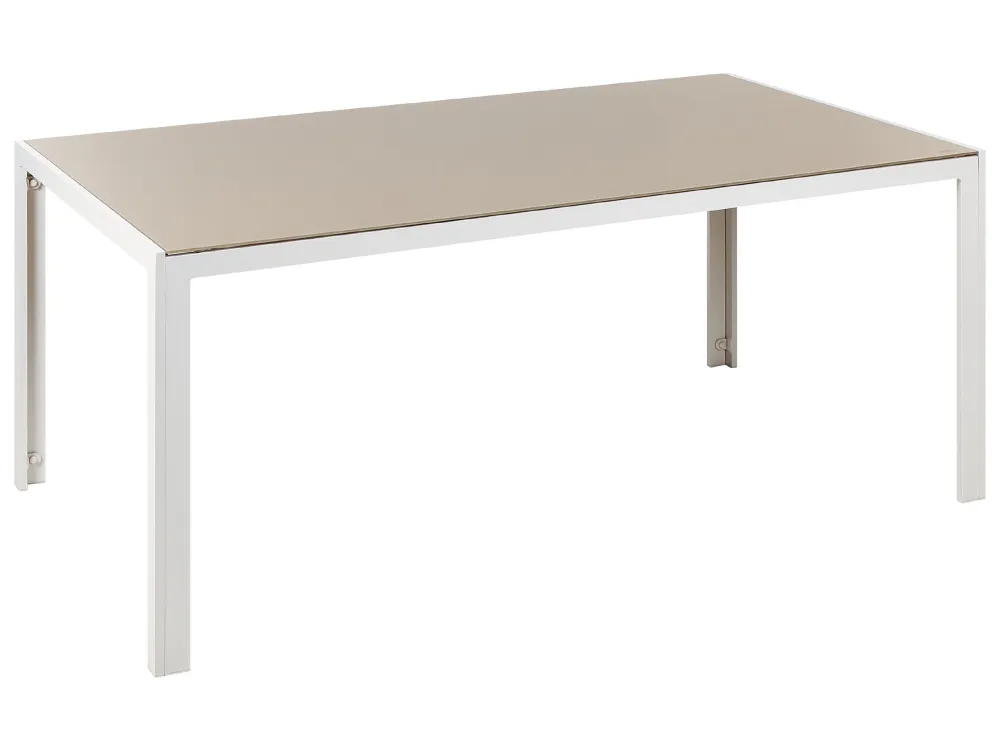 Mesa de jardín catania 91 cm 160 cm vidrio arena