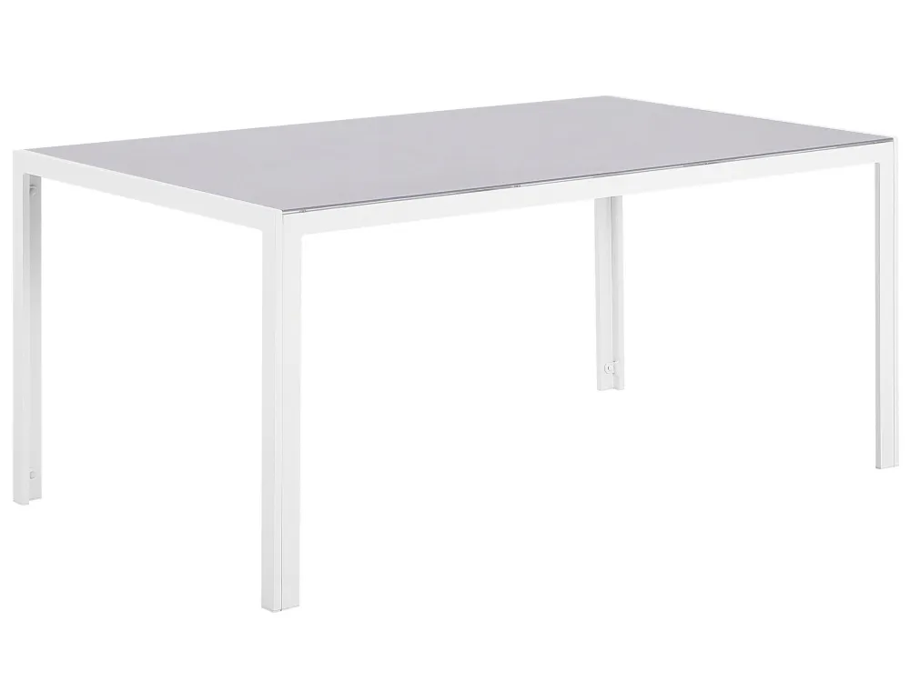 Mesa de jardín catania 91 cm 160 cm vidrio gris