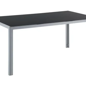 Mesa de jardín catania 160 cm 91 cm vidrio negro