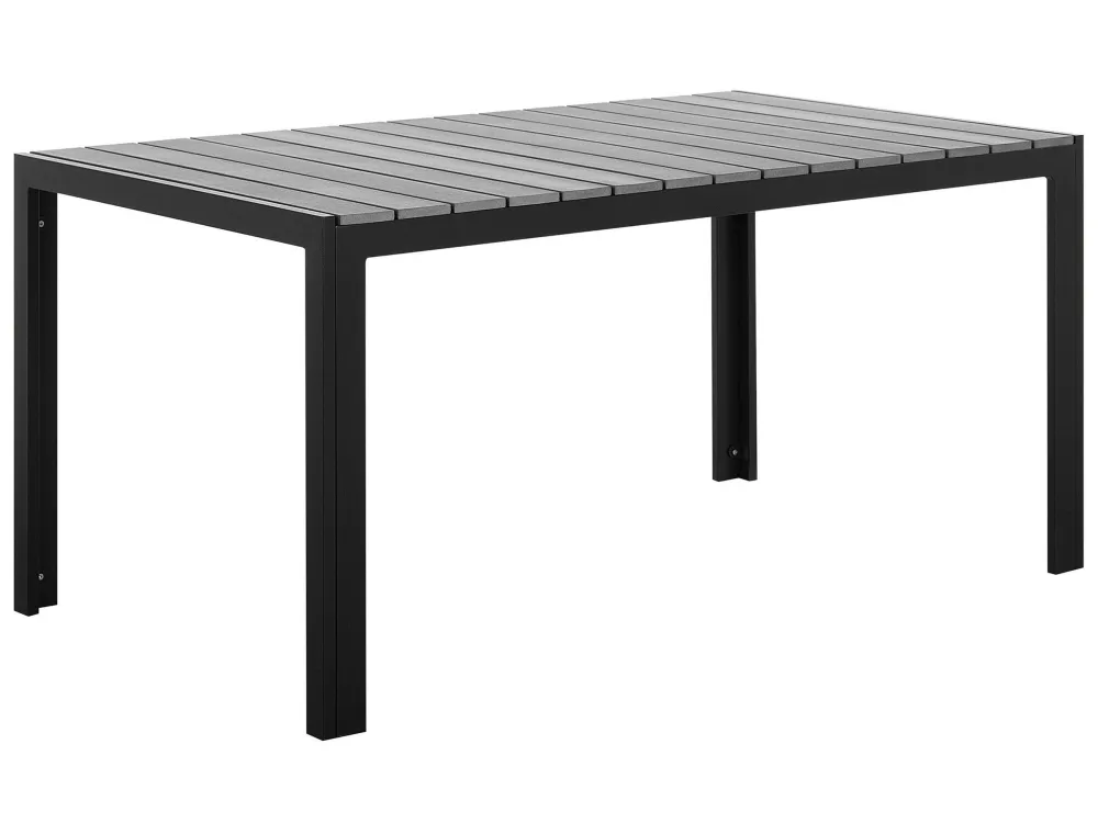 Mesa de jardín como 150 cm 90 cm gris con 4 Sillas Incluidas