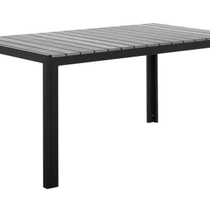 Mesa de jardín como 150 cm 90 cm gris Fácil Almacenamiento